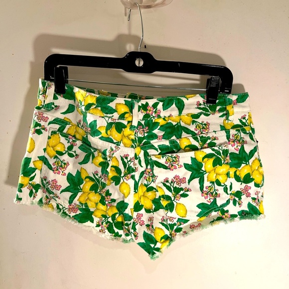 EUC VICTORIAS SECRET - LEMON Floral Print Denim Shorts size 8 - Picture 4 of 15